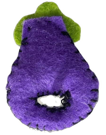 Cute & Fuzzy Felt Eggplant Charm/Button